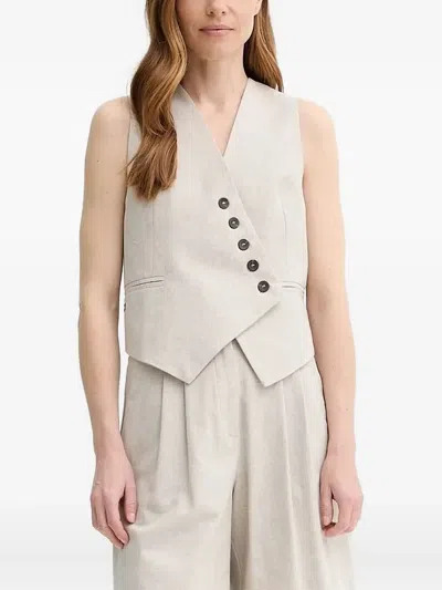 ALOHAS ASYMMETRICAL BUTTON TOP