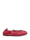 Alohas Aureline Lace-up Square-toe Flats In Red