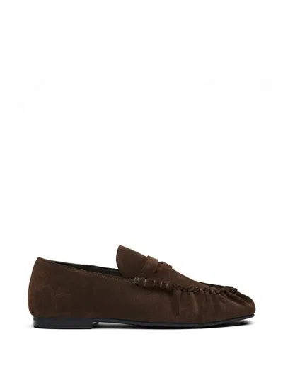 Alohas Aven Ruffled Loafers In Brown