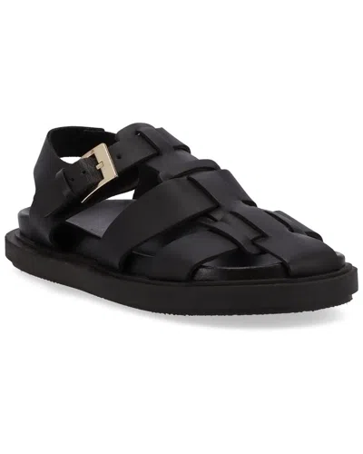 Alohas Backbone Leather Sandal In Black