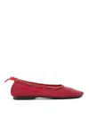 Alohas Gill Mesh Red Leather Ballet Flats In Red