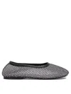 Alohas 'lorain' Black Ballerinas With Mesh Design And Beaded Decorations In Black