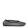 Alohas 'lorain' Black Ballerinas With Mesh Design And Beaded Decorations