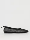 Alohas Gill Mesh Black Leather Ballet Flats In ブラック