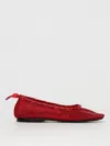Alohas Gill Mesh Red Leather Ballet Flats In レッド
