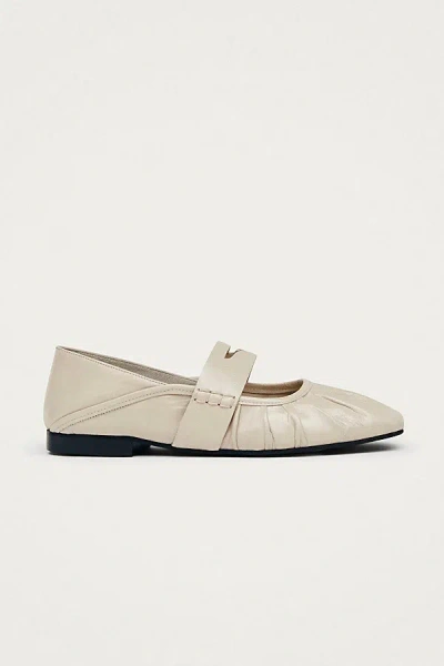 Alohas Bargo Leather Loafer Ballet Flat In Cream, Women's At Urban Outfitters In White