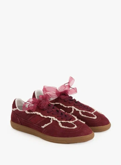 Alohas Baskets En Cuir Et Crochet In Red