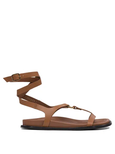 Alohas Beige Cuerolite Sandals In Brown