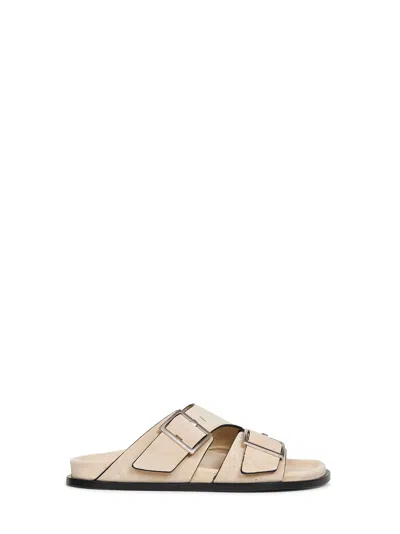Alohas Beige Suede Alba Sandals In Neutral