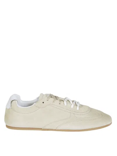 Alohas Beige Suede Leather Sneakers In White