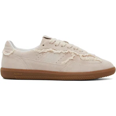 Alohas Cream Suede Low-top Sneakers With Intricate Crochet Detailing In Neutral