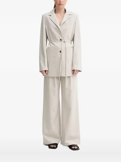 Alohas Belt-waist Single-breasted Blazer In Neutral