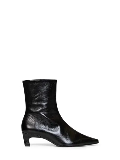 Alohas Black Crinkled-effect Leather Ambar Rift Ankle Boots
