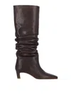 Alohas 50mm Kalila Gathered Leather Tall Boots In Brown