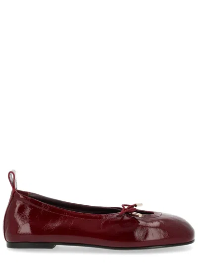 Alohas Bordeaux Leather Flats In Burgundy