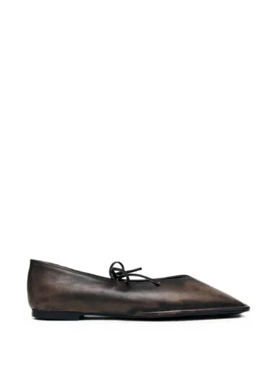 Alohas Sway Vintage Effect Brown Leather Ballet Flats