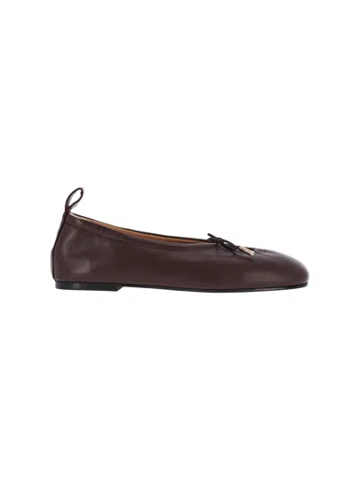 ALOHAS BROWN ROSALIND LEATHER FLATS