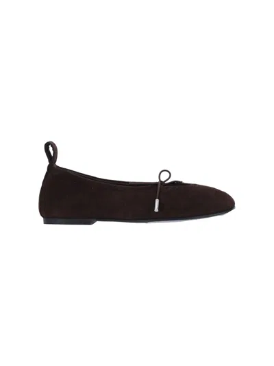 Alohas Brown Rosalind Suede Flats In Black