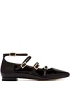 Alohas Pointed-toe Ballet Flats With Gold Buckle Accents
