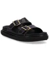 Alohas Buckle Strap Leather Sandal In Black