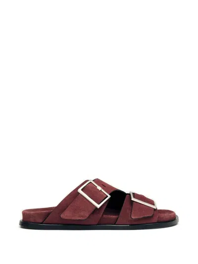 Alohas Buckle Strap Slides In Brown
