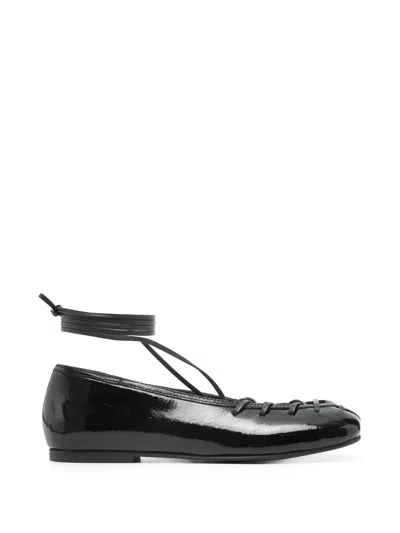 Alohas Bumi Lace-up Ballet Flats In Black