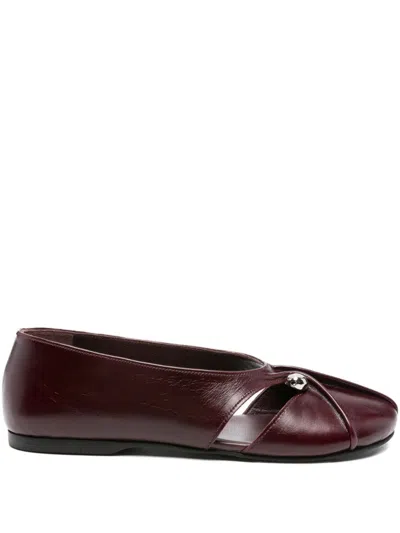 ALOHAS ALOHAS BURGUNDY LEATHER BALLET FLATS