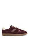 Alohas Burgundy Leather Sneakers With Cream Accents In White