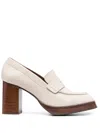 Alohas Busy 85mm Leather Pumps In Neutrals