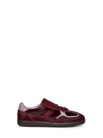 Alohas Calf Hair & Patent Leather Sneaker In Burgundy