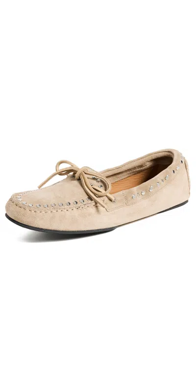 Alohas Calla Studs Loafer Moccasins Beige