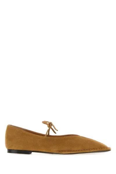 Alohas Camel Suede Sway Ballerinas In Multi