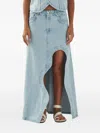 Alohas Carmina Asymmetric Denim Skirt In Blue