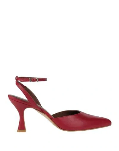 Alohas Cinderella Lipstick Red Magenta Woman Pumps Red Size 7.5 Soft Leather