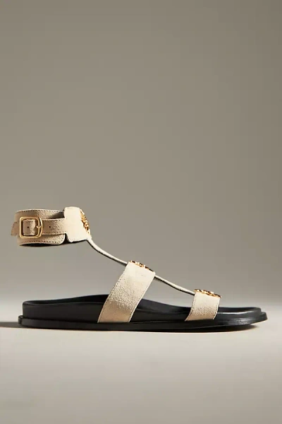 Alohas Clarissa Suede Sandals In White