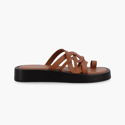 Alohas Cool Leather Sandal In Brown