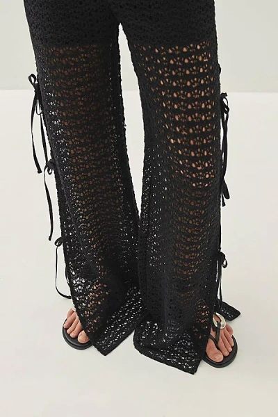 Alohas Den Knit Tie Pant In Black, Women's At Urban Outfitters In Blue