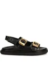 Alohas Double-buckle Sandals In Black