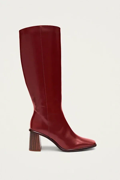Alohas East Leather Knee High Boot In Burgundy, Women's At Urban Outfitters
