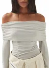 Alohas Emica Off-the-shoulder Top In Grey