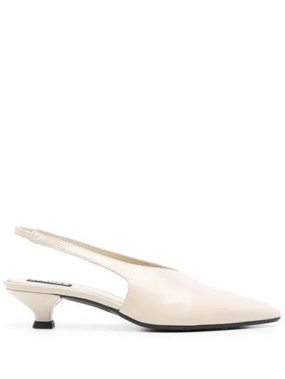Alohas Eros Cream Leather Mules Shoes In Beige