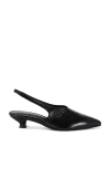 Alohas Eros Slingback Pointed Toe Kitten Heel Pump In Black