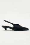 Alohas Eros Slingback Pointed Toe Kitten Heel Pump In Black