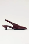 Alohas Eros Leather Slingback Kitten Heel In Burgundy, Women's At Urban Outfitters