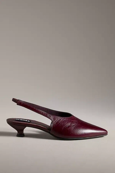 Alohas Eros Slingback Kitten Keels In Burgundy