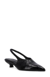 Alohas Eros Slingback Pointed Toe Kitten Heel Pump In Black