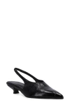 Alohas Eros Slingback Pointed Toe Kitten Heel Pump In Black