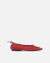 Alohas Gill Mesh Red Leather Ballet Flats