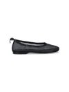 Alohas Gill Mesh Black Leather Ballet Flats