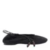 Alohas Rosemary Crochet Ballerinas With Ankle Ties In Black